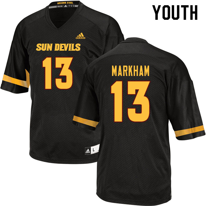 Youth #13 Keon Markham Arizona State Sun Devils College Football Jerseys Sale-Black